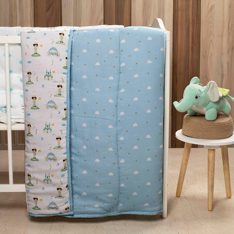 Blue The Little Prince Organic Reversible Quilt