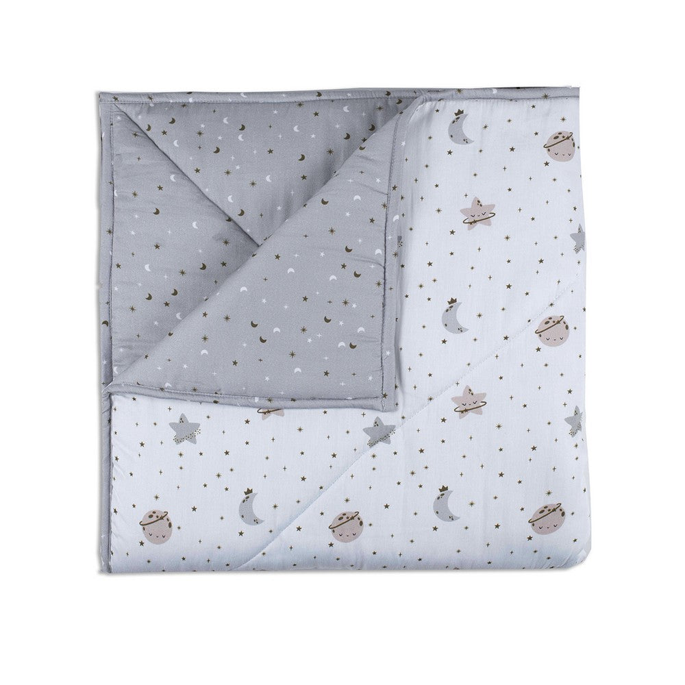 Grey Starry Nights Organic Reversible Quilt