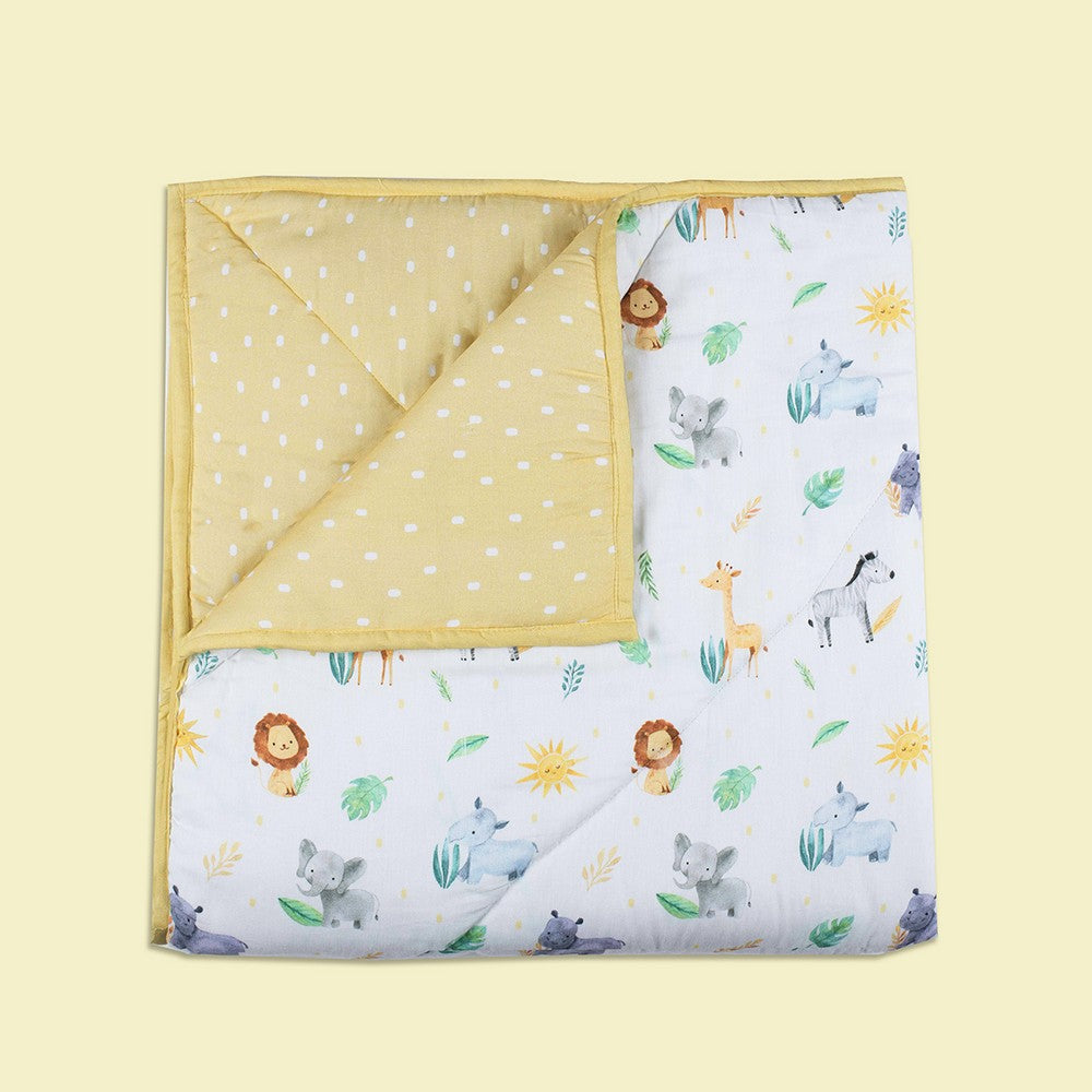 Yellow Into The Wild Organic Reversible Quilt