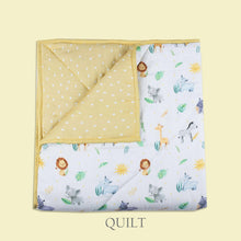 Load image into Gallery viewer, Yellow Into The Wild Organic Cotton Cot Bedding Set
