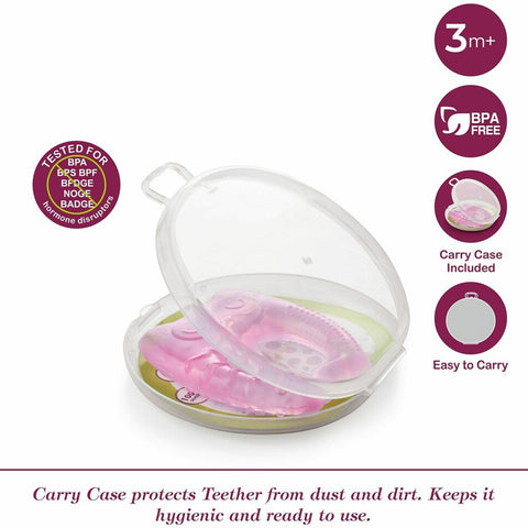 Pink Owl Shaped Water Filled Teether With Carry Case