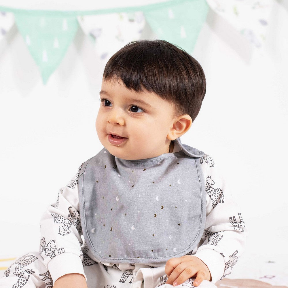 Starry Nights Reversible Cotton Bibs- Set Of 2