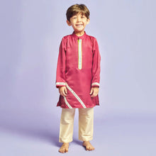 Load image into Gallery viewer, Maroon Embellished Kurta With Pajama
