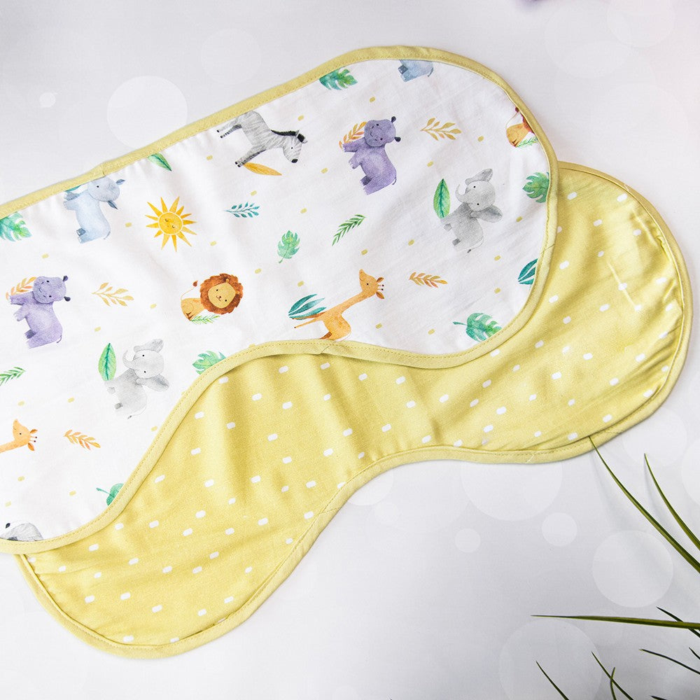 Yellow Into The Wild Organic Burp Cloths- Set Of 2