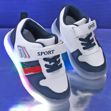 Load image into Gallery viewer, Blue &amp; Grey Sneakers With LED Light-Up
