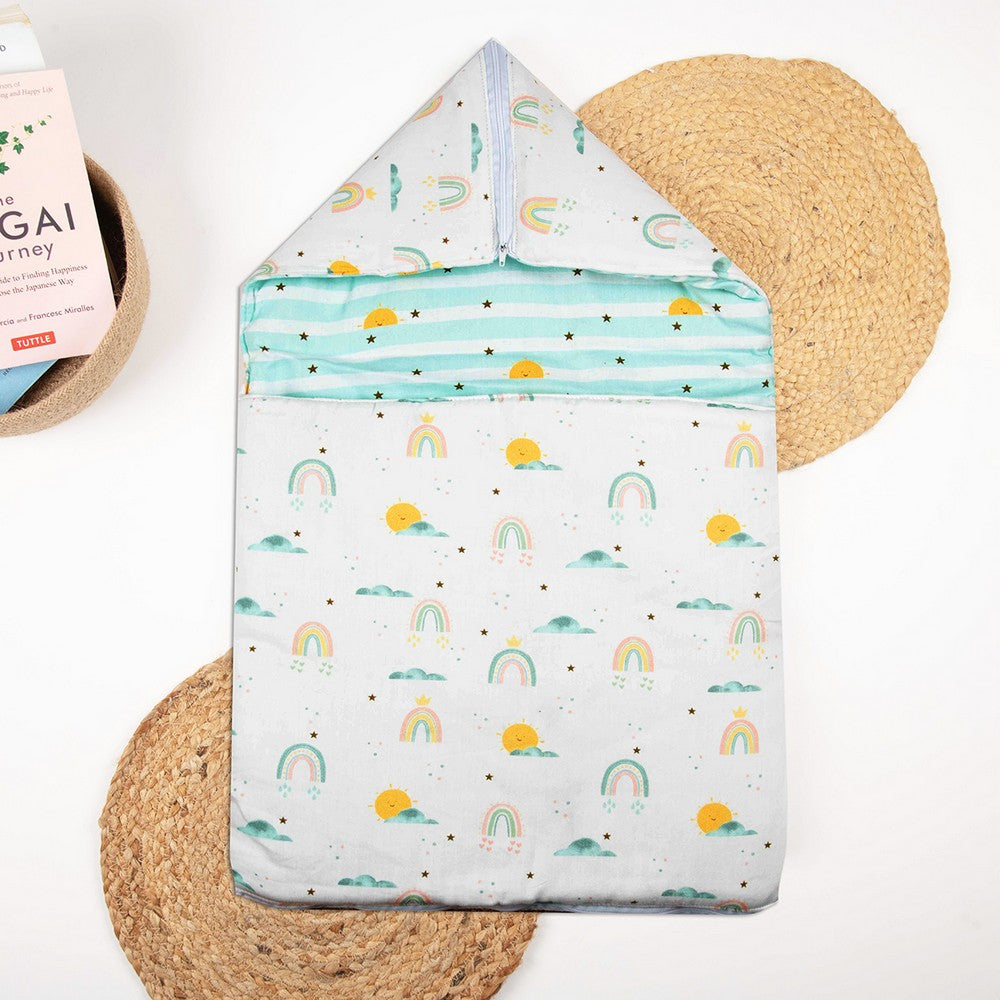 Sea Green Rainbow Multi Functional Organic Cotton Carry Nest