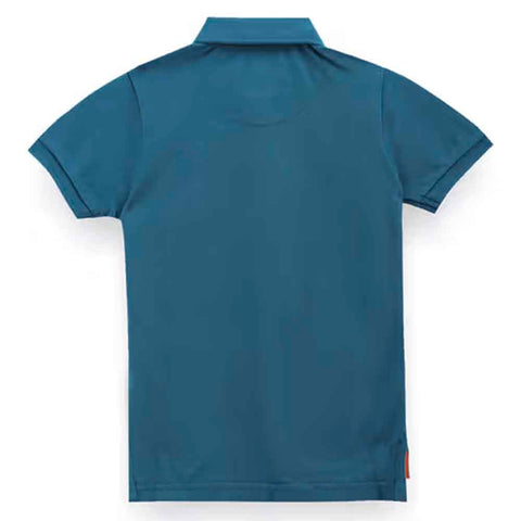 Teal Half Sleeves Cotton Polo T-Shirt