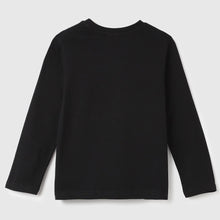 Load image into Gallery viewer, Black Benetton Printed Full Sleeves Cotton T-Shirt
