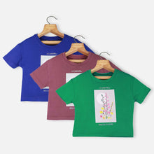 Load image into Gallery viewer, Graphic Printed Short Sleeves Top- Green, Mauve &amp; Blue
