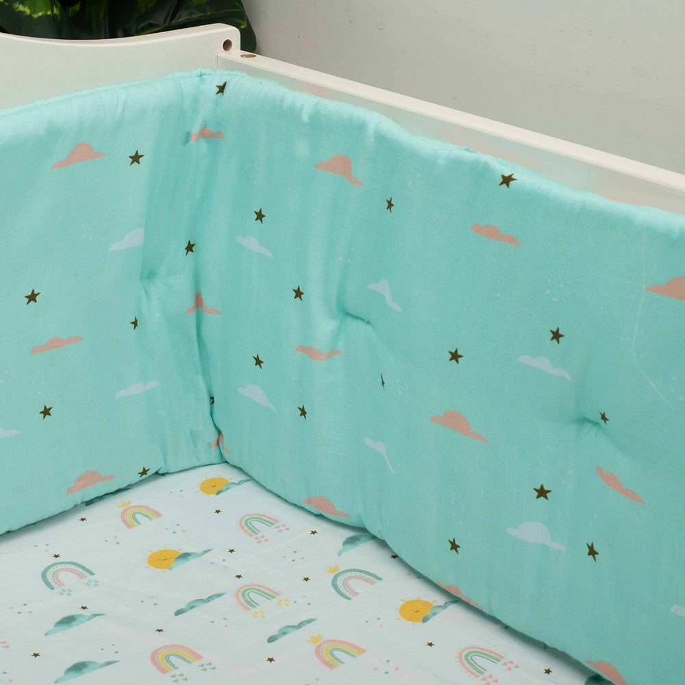 Sea Green Sky Above Organic Cotton Cot Bumper