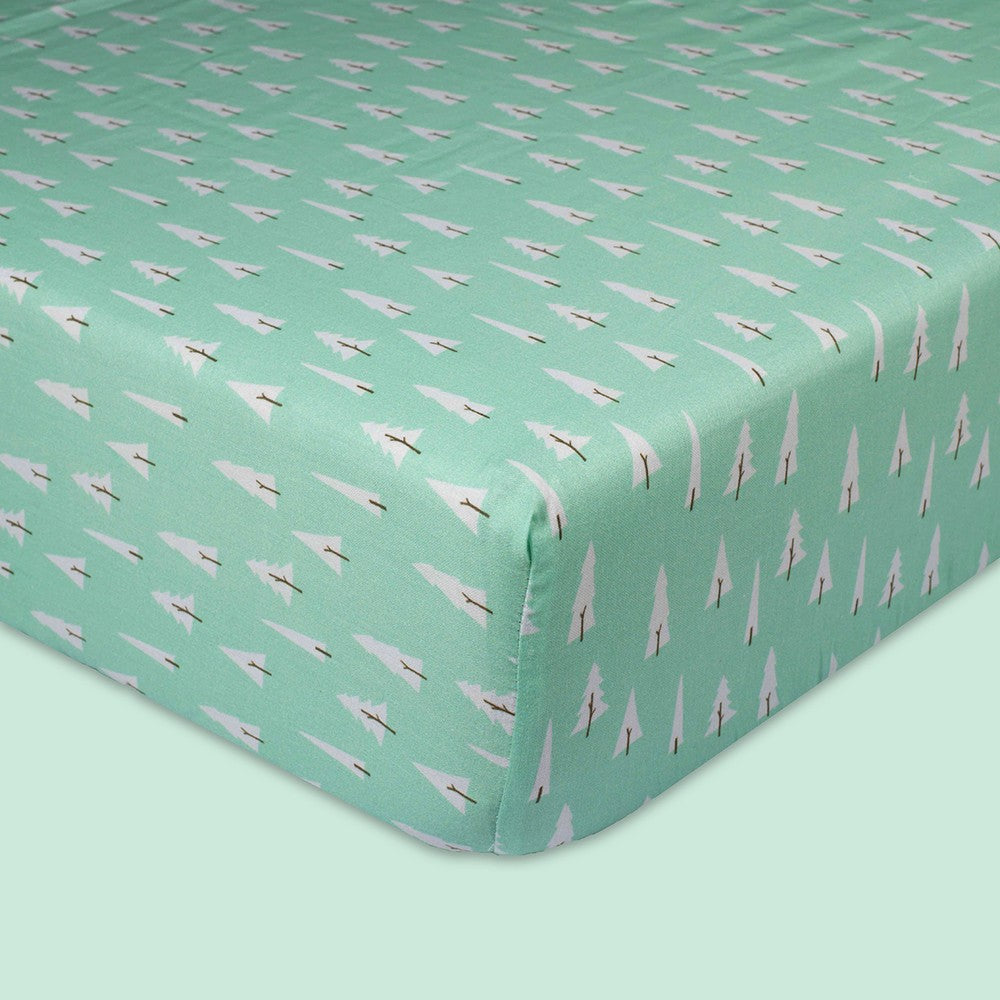 Green Pines Organic Fitted Cot Sheet