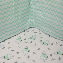 Load image into Gallery viewer, Green Polar Bear Organic Fitted Cot Sheet
