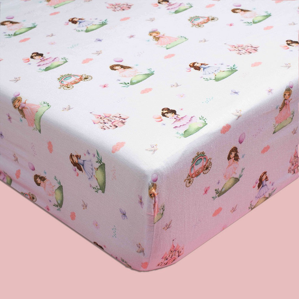 Princess Theme Organic Fitted Cot Sheet