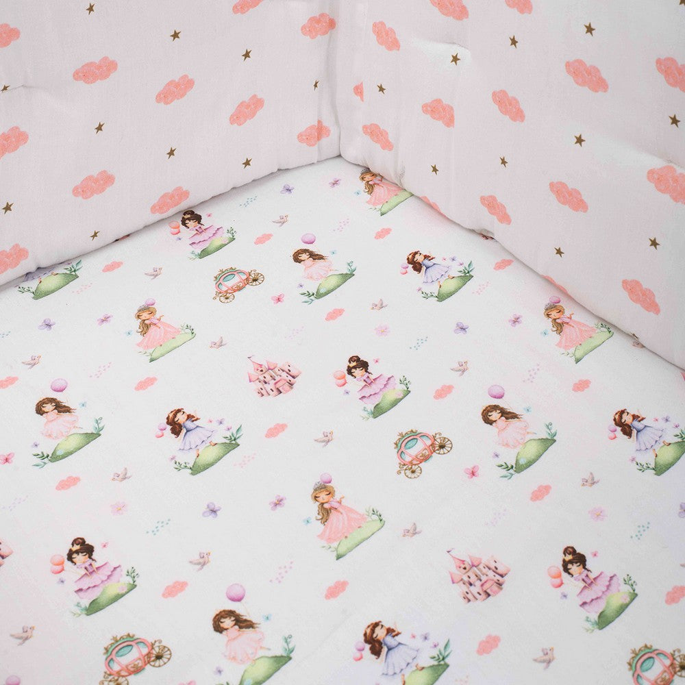 Princess Theme Organic Fitted Cot Sheet