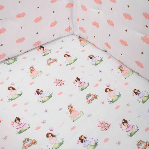 Princess Theme Organic Fitted Cot Sheet