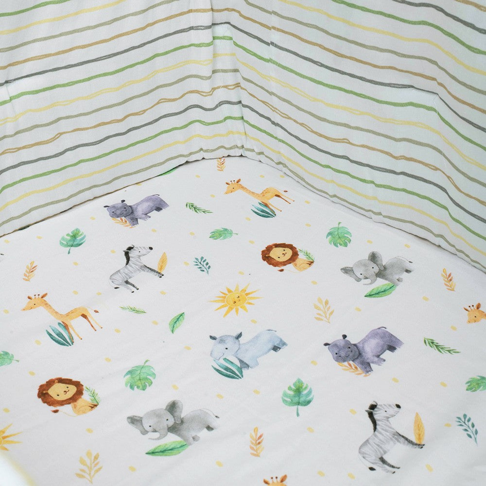 Safari Animals Organic Fitted Cot Sheet