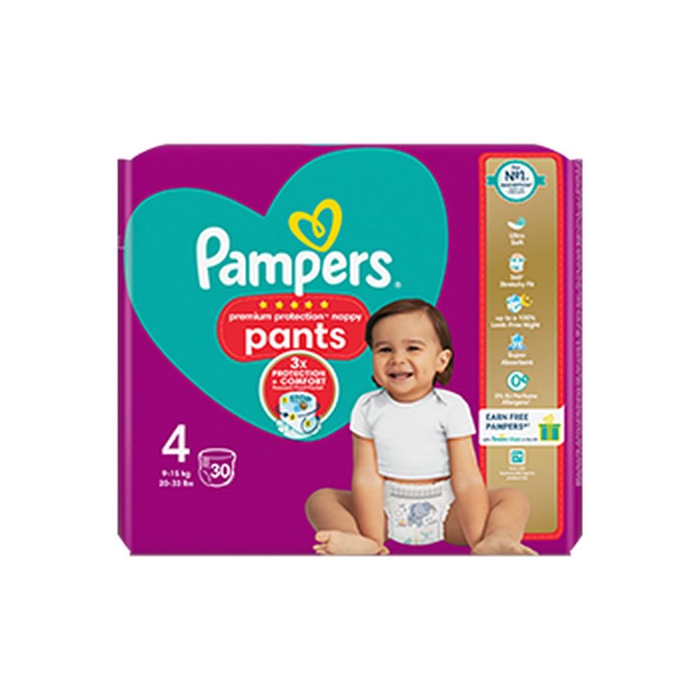 Size 4 Pampers Active Fit Nappy Pants- 30 Nappies(9-15kg)