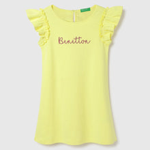 Load image into Gallery viewer, Yellow Benetton Regular Fit Solid Cotton Dress
