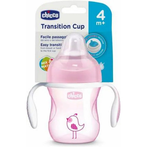 4months+ Chicco Pink Transition Cup- 200ml (Print May Vary)