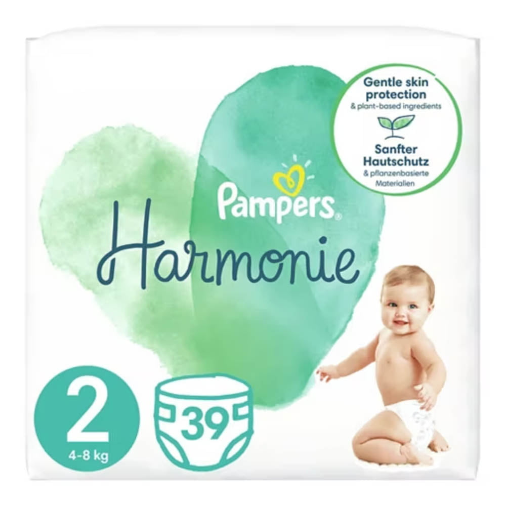 Size 2 Pampers Pure Protection Baby Diapers - 39 pieces (4-8 kg)