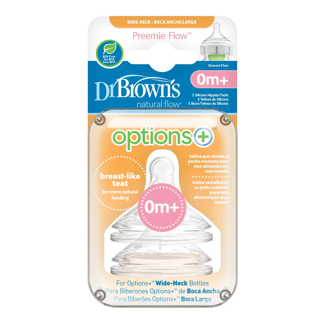 Options+ Wide Neck Baby Bottle Nipple Pack Of 2