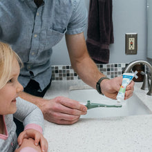 Load image into Gallery viewer, Dr Brown Green Dinosaur Toddler Toothbrush
