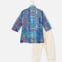 Load image into Gallery viewer, Blue Sequins Embroidered Kurta With Pajama
