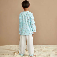 Load image into Gallery viewer, Blue Animal Printed Full Sleeves Night Suit
