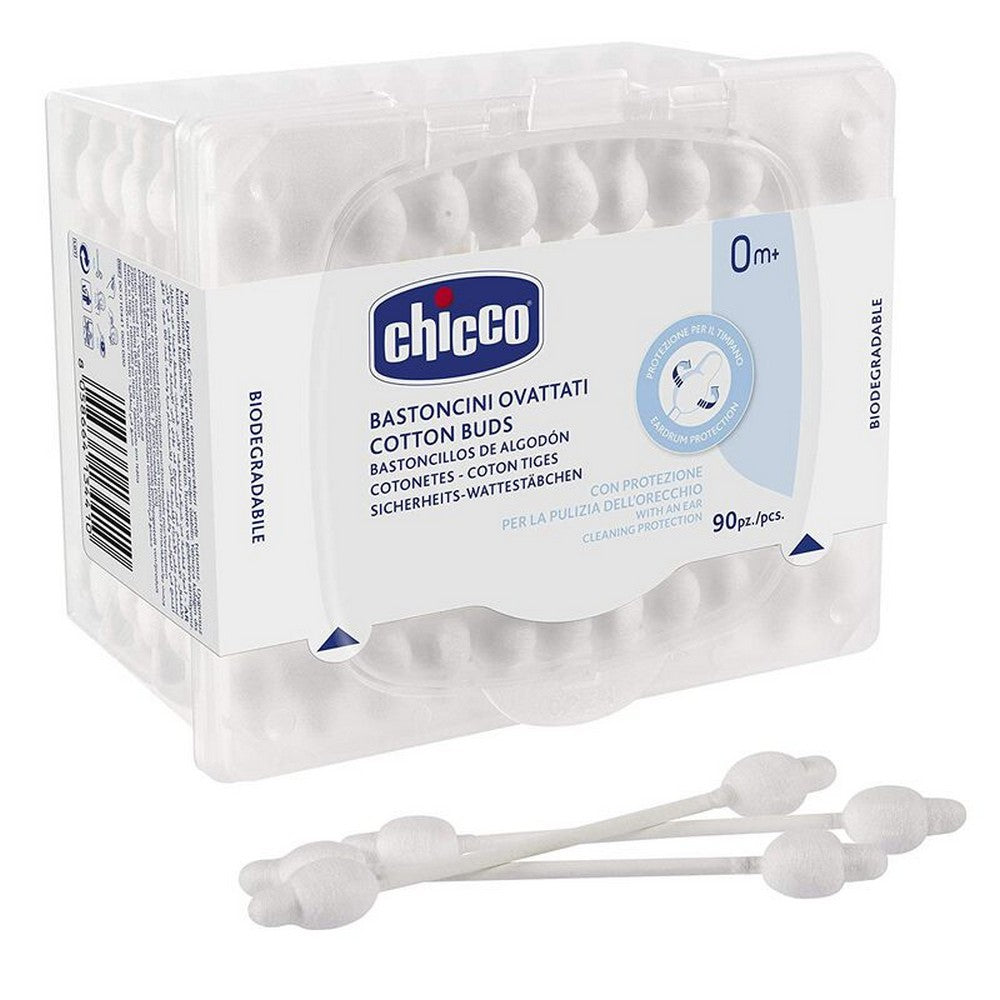 Chicco Cotton Buds With Ear Drum Protection - 90 Pieces