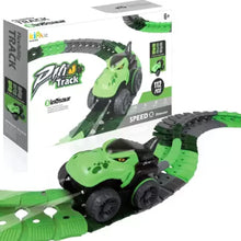 Load image into Gallery viewer, Green Dinosaur Light Mini Monster Truck With Race Car Track
