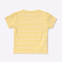 Load image into Gallery viewer, Yellow &amp; Pink Striped Printed Half Sleeves Top
