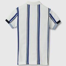 Load image into Gallery viewer, Blue Striped Regular Fit Polo T-Shirt
