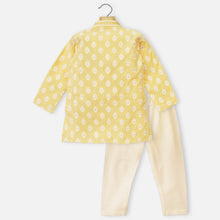 Load image into Gallery viewer, Yellow Silk Kurta With Ivory Pajama
