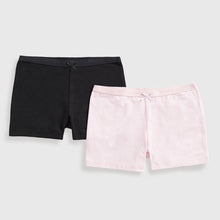 Load image into Gallery viewer, Black &amp; Pink Cotton Shorts
