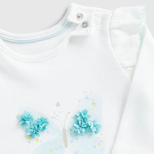 Load image into Gallery viewer, White Butterfly Cotton Tee With Floral Legging &amp; Hat
