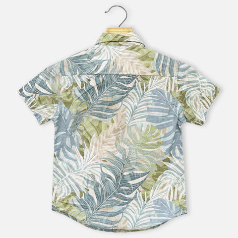 Green  Abstract Printed Polo Shirt