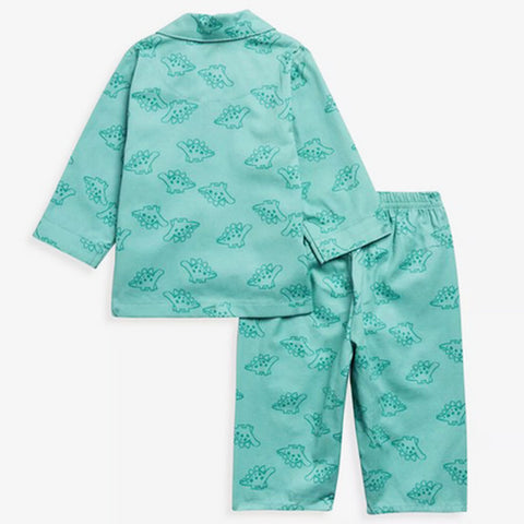 Green Dinosaur Printed Long Sleeves Cotton Night Suit