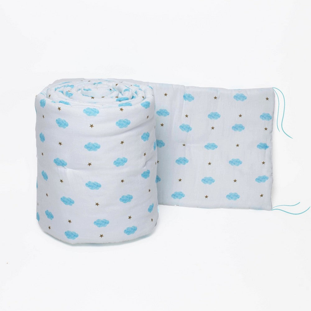 Blue Clouds Organic Cotton Cot Bumper