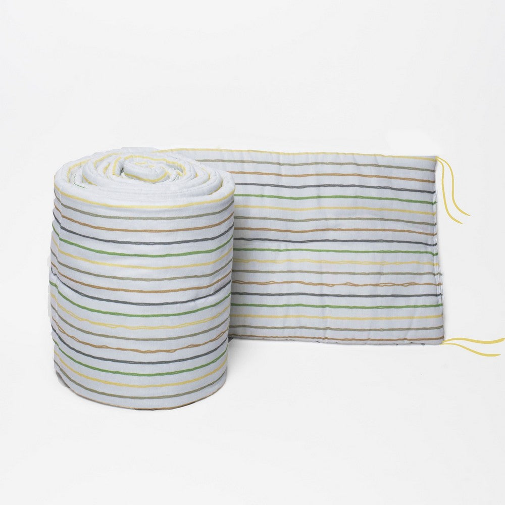 Yellow Lines Organic Cotton Cot Bumper