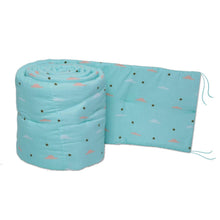 Load image into Gallery viewer, Sea Green Sky Above Organic Cotton Cot Bumper
