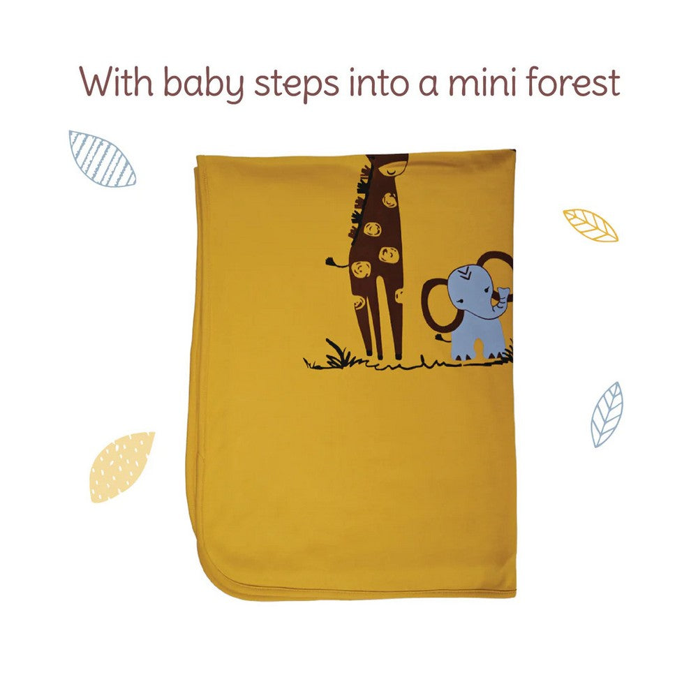 Jungle Tribe Reversible Cotton Newborn Blanket