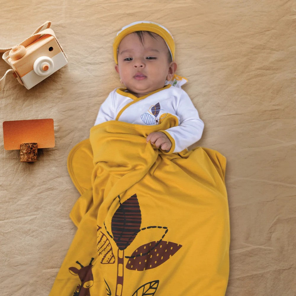 Jungle Tribe Reversible Cotton Newborn Blanket
