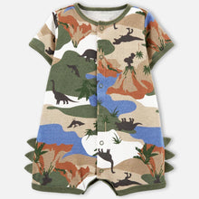 Load image into Gallery viewer, Green Dino World Theme Half Sleeves Romper
