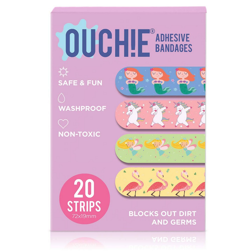 Ouchie Adhesive Non-Toxic Printed Bandages- 20 Strips