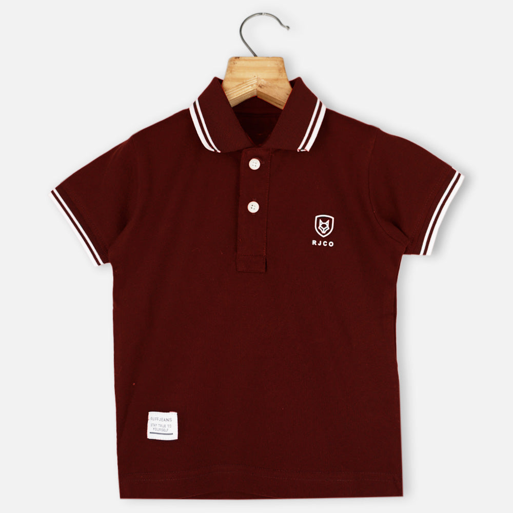 Striped Hem Polo T-Shirt