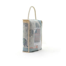 Load image into Gallery viewer, Blue Elephant Theme Knitted Blanket With Faux Fur Back
