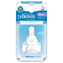 Load image into Gallery viewer, Dr Brown Narrow Level 4 Natural Flow Silicone Teats - (9months+)
