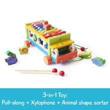 Load image into Gallery viewer, Musical Animal Wooden Toy Truck
