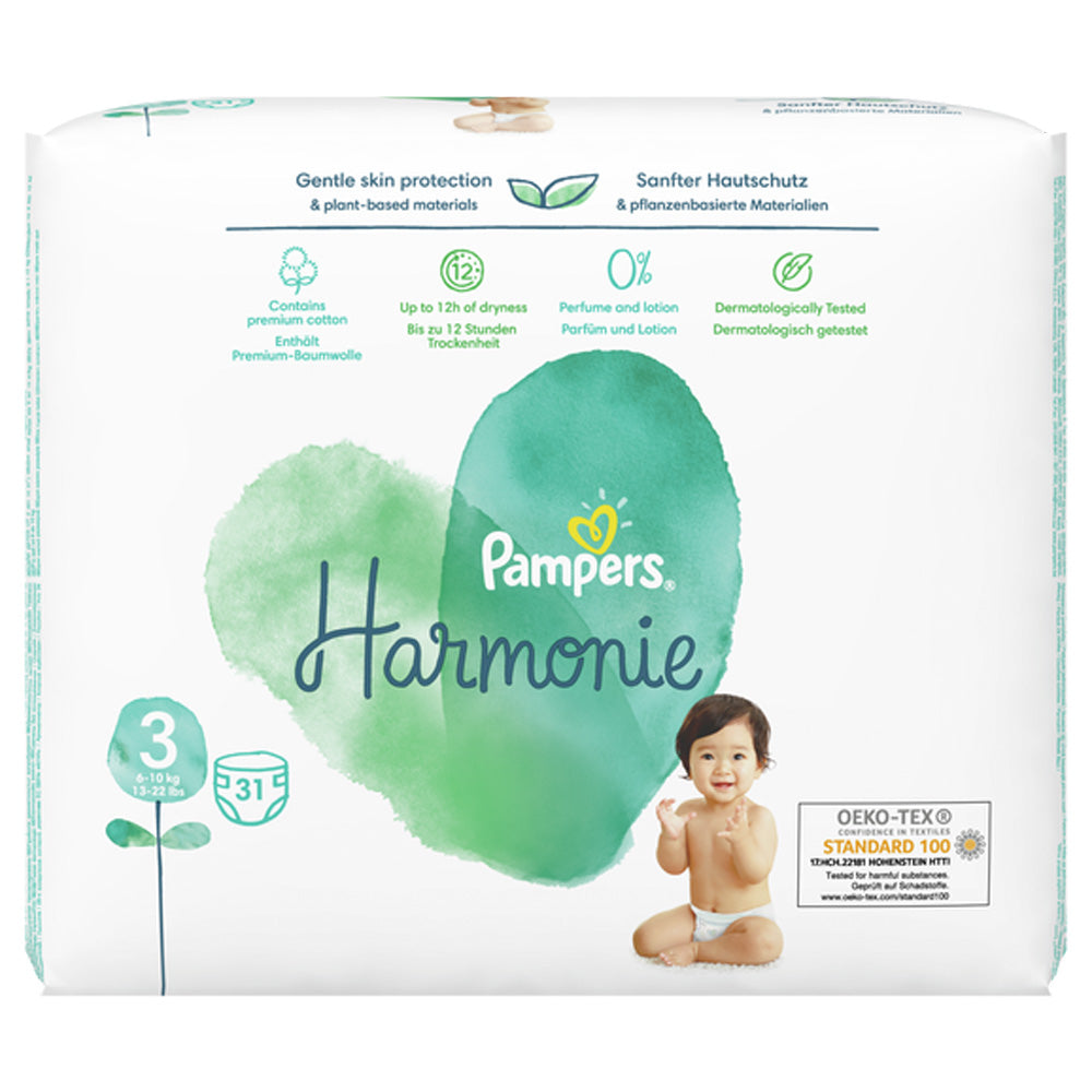 Size 3 Pampers Pure Protection Baby Diapers - 31 Pants (6-10 kg)