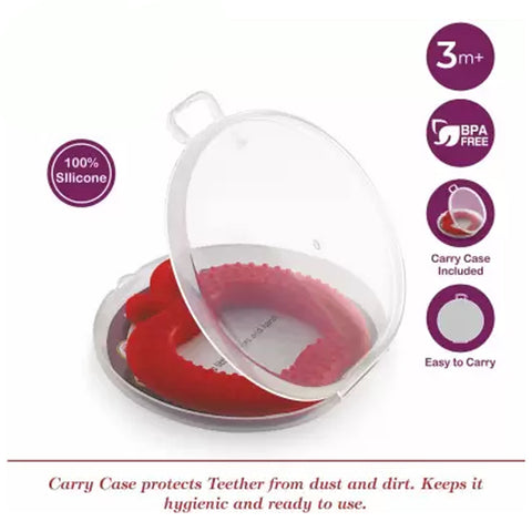 Red Apple Shape Soft Silicone Teether